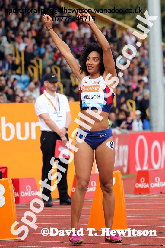 Ahleigh Nelson in the womens 100 metres at the Sainsbury's Birmingham Grand Prix. Photos: David T. Hewitson/Sports for All Pics